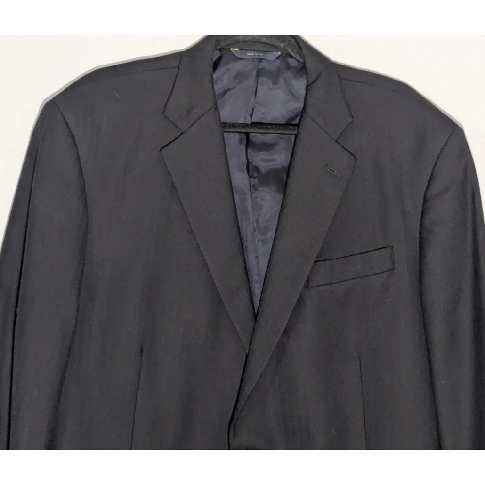 Brooks Brothers Makers Merchants Saxxon Wool Madison Fit 46L Black Suit Jacket